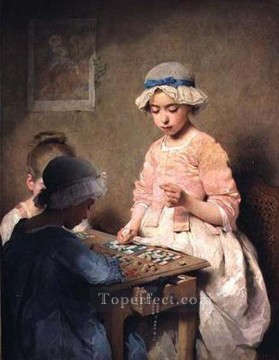 ロト女性のゲーム チャールズ・ジョシュア・チャップリン Oil Paintings